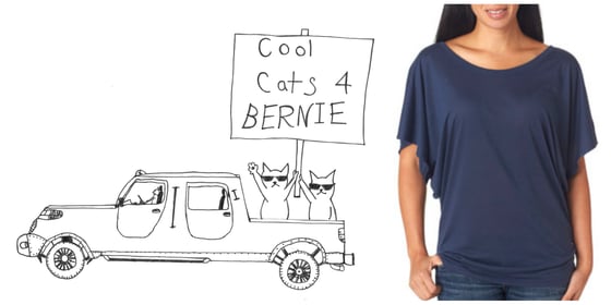 Image of Cool Cats for Bernie! Women's Dolman Sleeve Tee