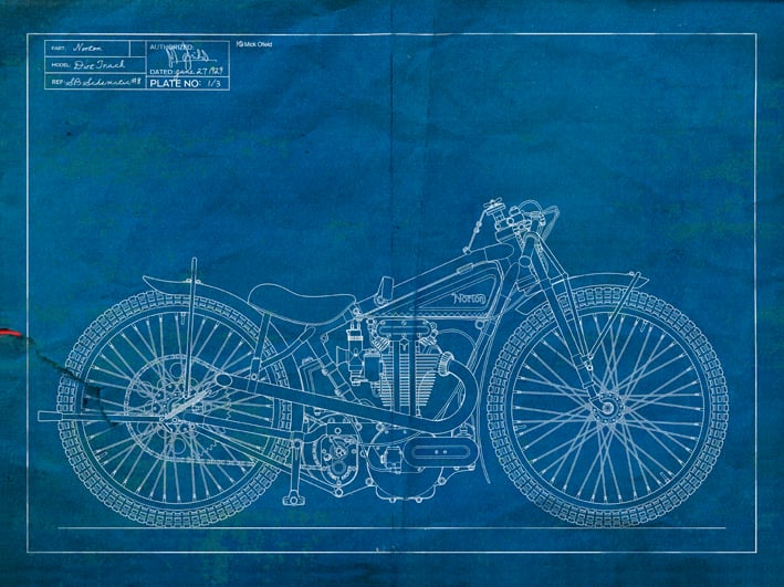 Image of Norton DT Giclee Blueprint