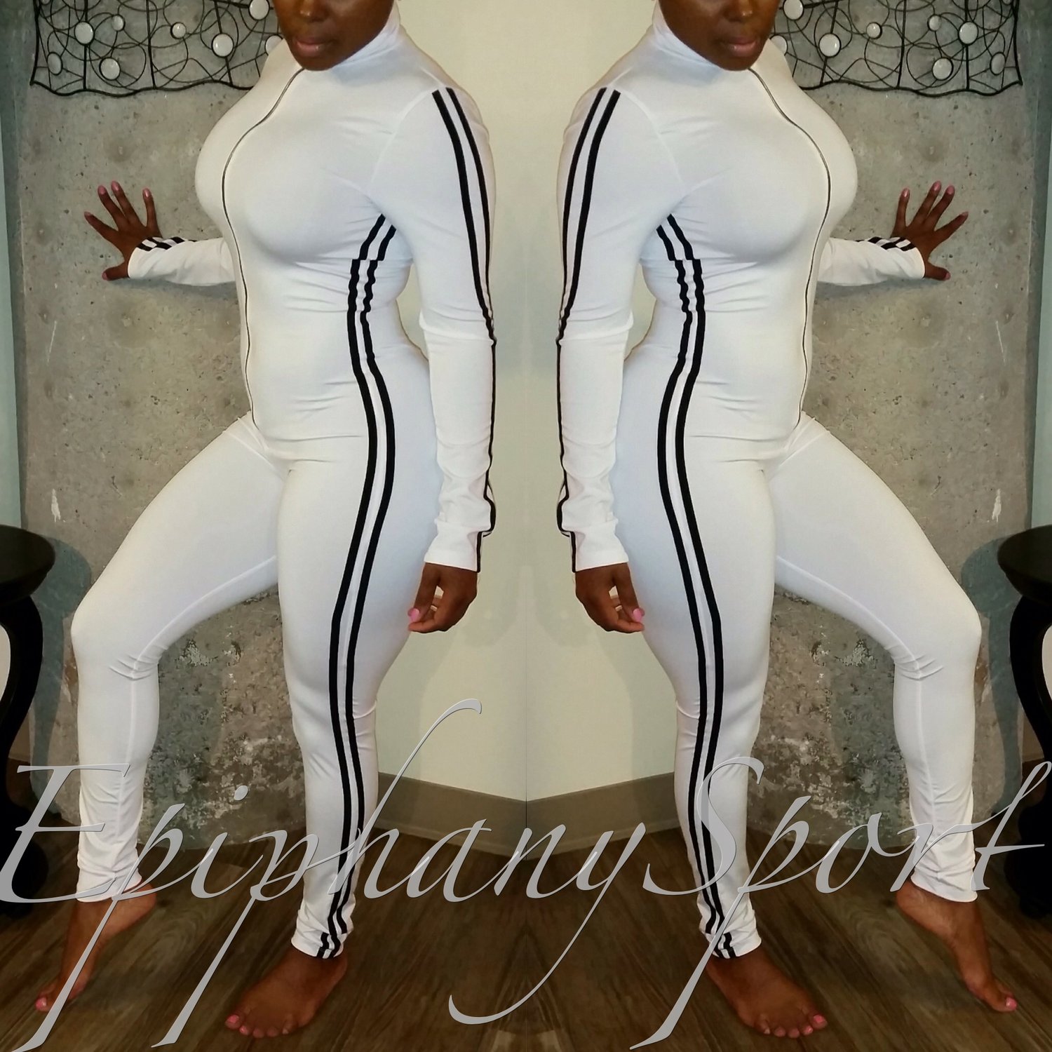 Image of The Yaz' Biker Jumpsuit-**White**