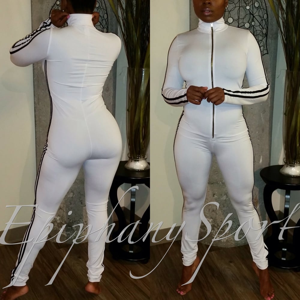 Image of The Yaz' Biker Jumpsuit-**White**