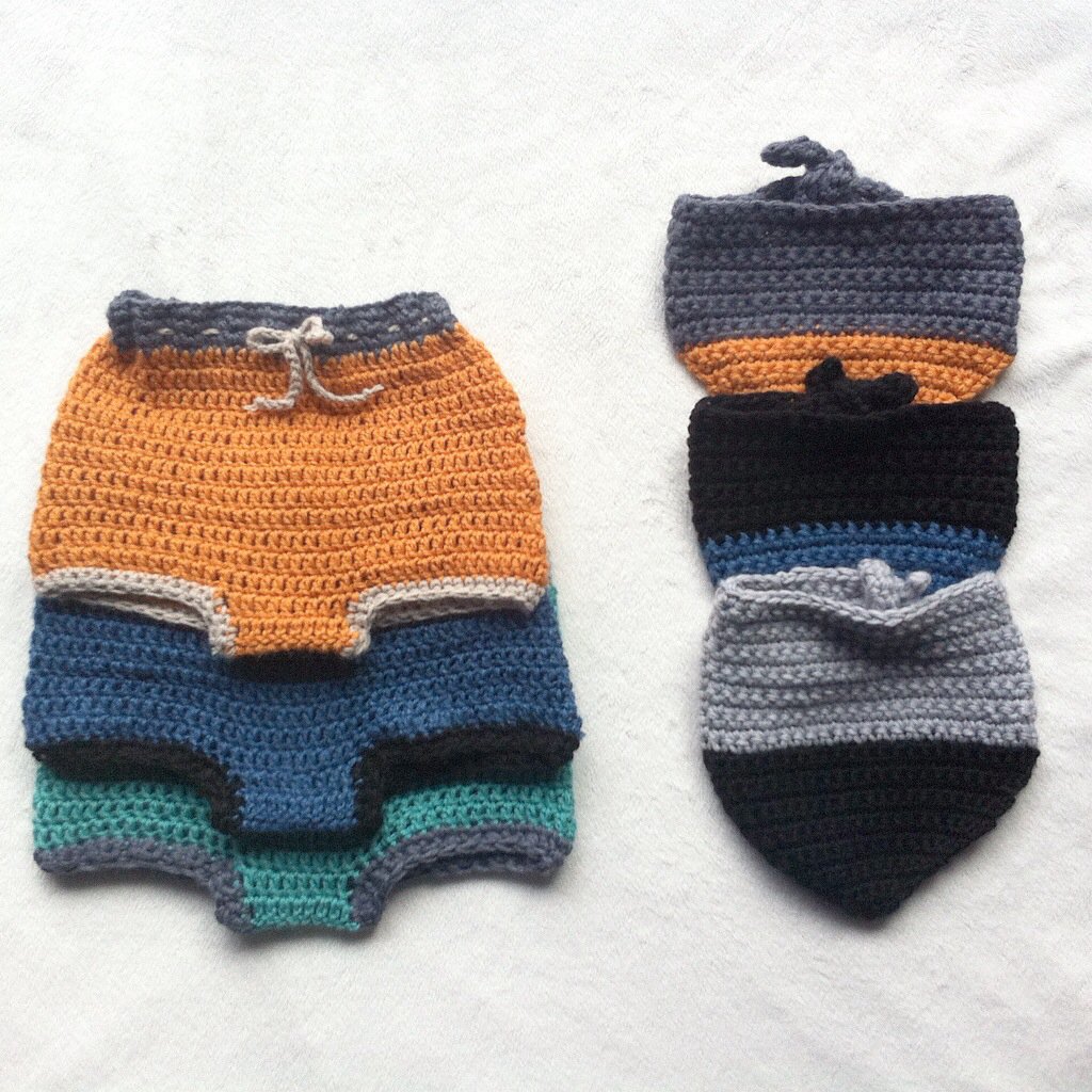 Crochet Bloomers & New Scarf -vintage wool- / Laidabekaina Shop