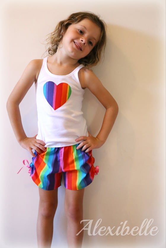 Image of Rainbow Nicole shorts set