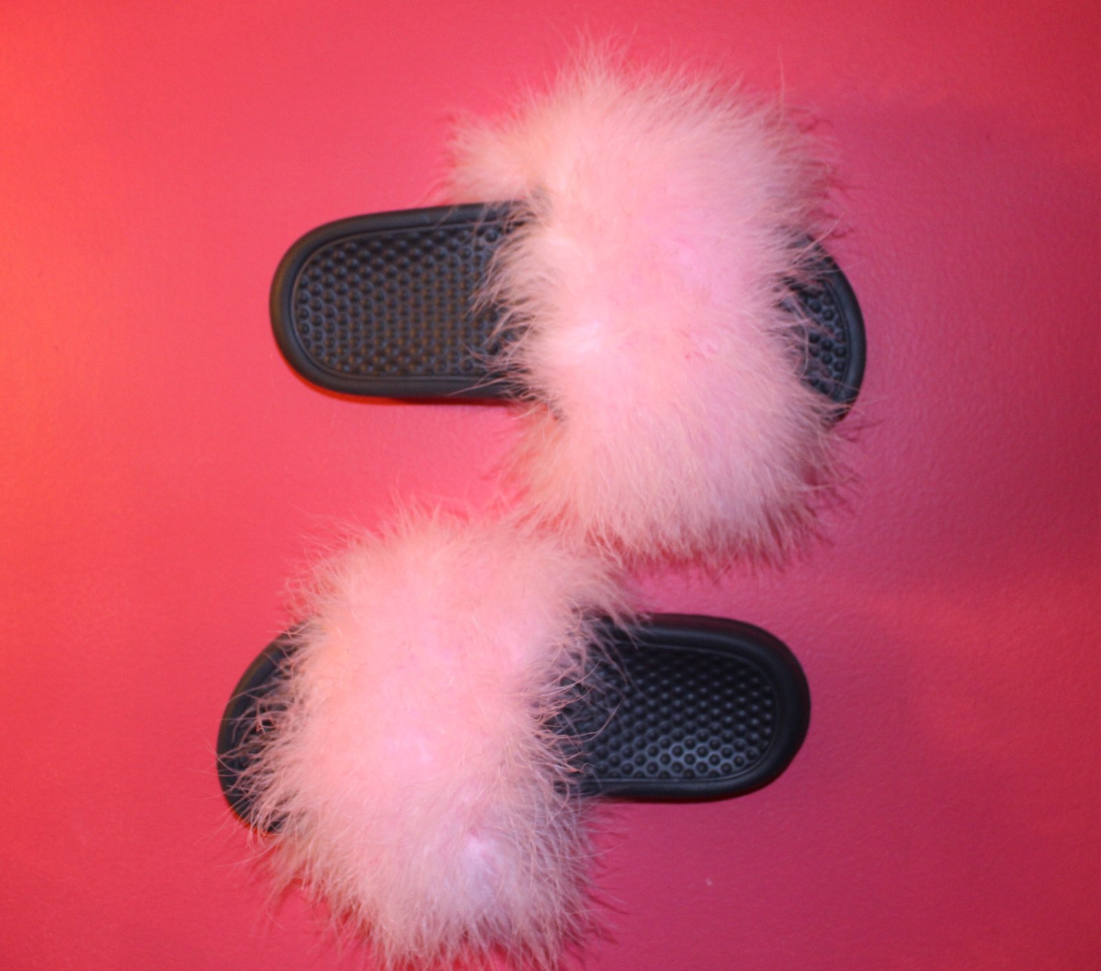 Burgundy hot sale furry slides