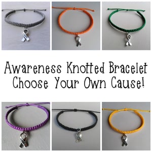 Image of AWARENESS KNOTTED BRACELET - YOU CHOOSE YOUR CAUSE!
