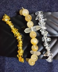 Image 1 of Stretch bracelet trio...citrine and quartz crystal