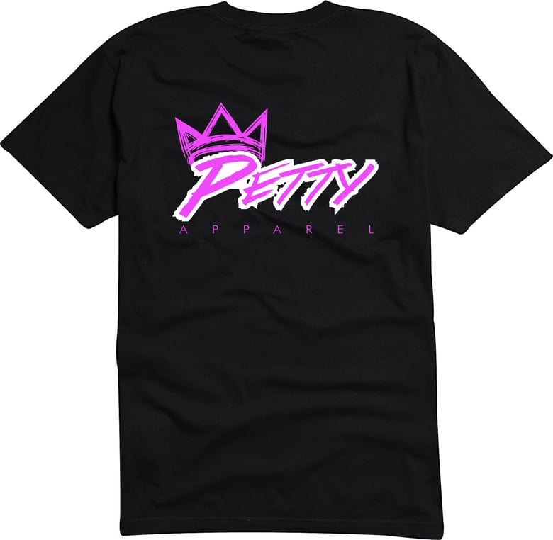 Image of Petty Princess-Black Tee with Pink Writing
