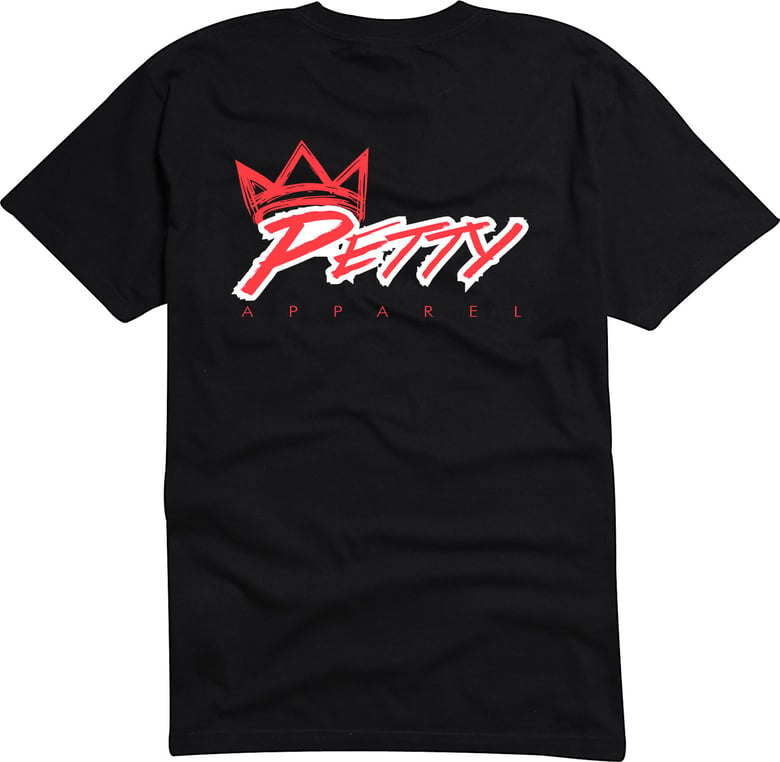 Image of Petty Princess-Black Tee with Red Writing