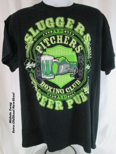 Image of St Patrick's Day Beer Pub T-shirt Tee Sluggers Irish Pub Tee XL