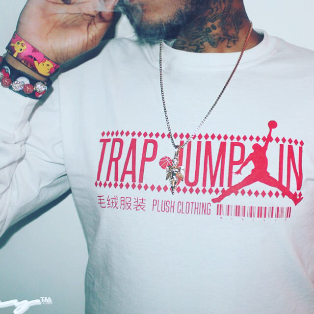 Image of MARLEY'S TRAPJUMPIN TEE WHITE/CRIMSON RED