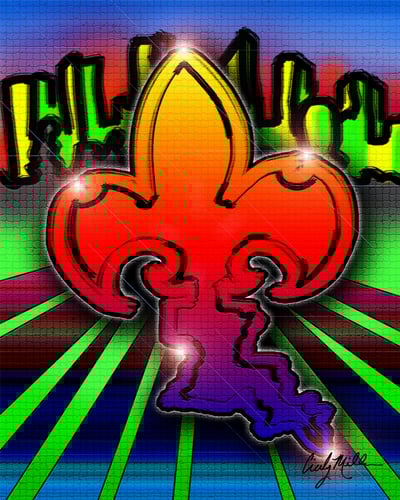 Image of Graffiti Fleur de Lis (Matted & More)