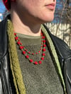 Sparkling Red Double Beaded Necklace