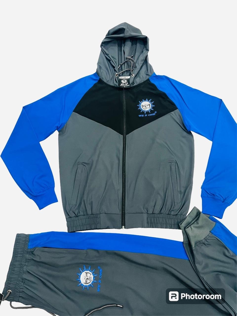 Image of COLOR BLOCK FULL ZIP - R/B/DG