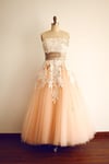 Lovely Tulle Pink Prom Dress with Lace Applique, Tulle Prom Gowns, Party Dresses