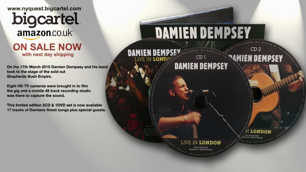 Damien Dempsey "Live In London" Limited Edition Triple Disc CD/DVD