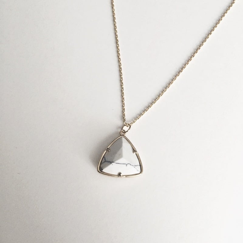 Image of White Marble Triangle Pendant Necklace