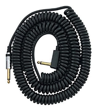 Image of VOX VCC090BK 29.5-Feet Coiled Right Angle Stereo Guitar Instrument Cable, Black
