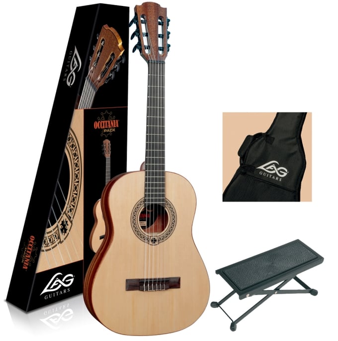 Image of Lag Occitania OC44 3/4 Size Guitar Pack, Includes Gigbag, Foot Stool
