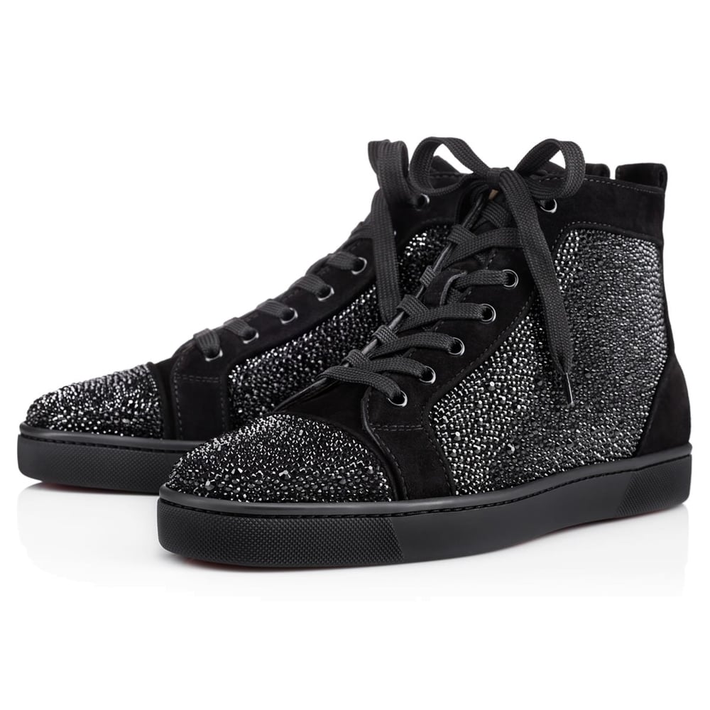 11 Christian Louboutin Louis Black Veau Velours/Strass / AIKIDO