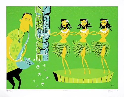 Image of Shag 'Three Wahines' silk screen print