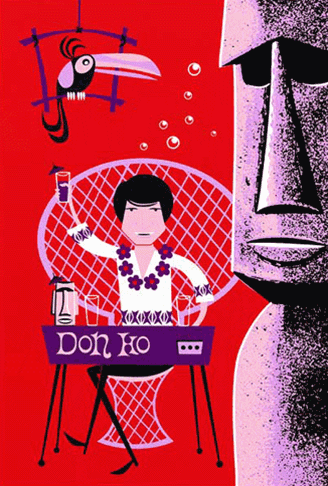 Image of Shag 'Don Ho' silk screen print signed by Don Ho & Shag