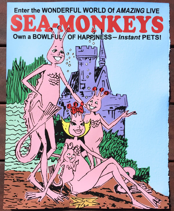 Image of Sea Monkeys - Limited Silk Screened Art Print