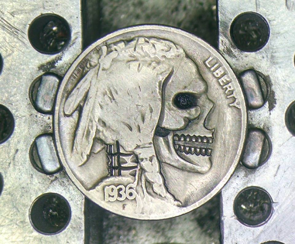 Image of Open Jaw Skull Buffalo Nickel 
