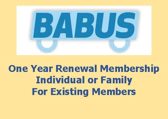 Image of Renewal BABUS Membership - Family or Individual - for one year to 31st March 2020