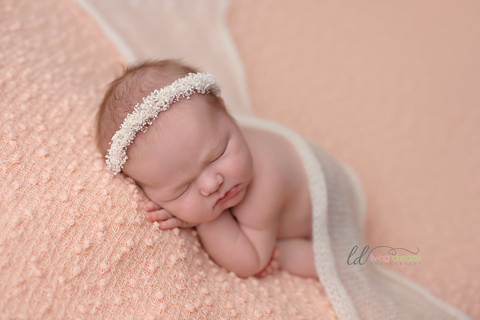 Image of Corrie thick Pebble Knit Backdrop in Peach