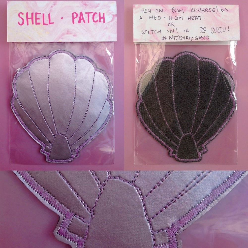 Image of LILAC METALLIC SHELL PATCH WITH LILAC STITCHING