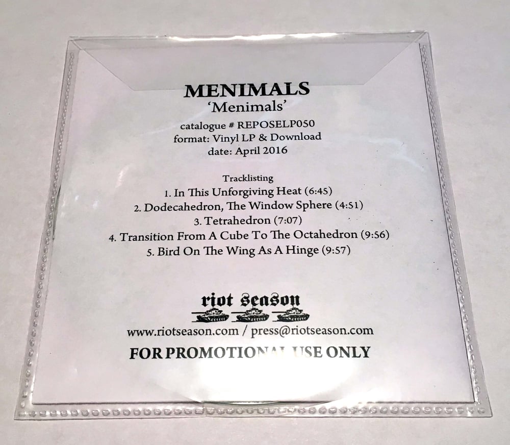 MENIMALS 'Menimals' Promo CD-R