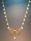 18K Emerald Butterfly Necklace