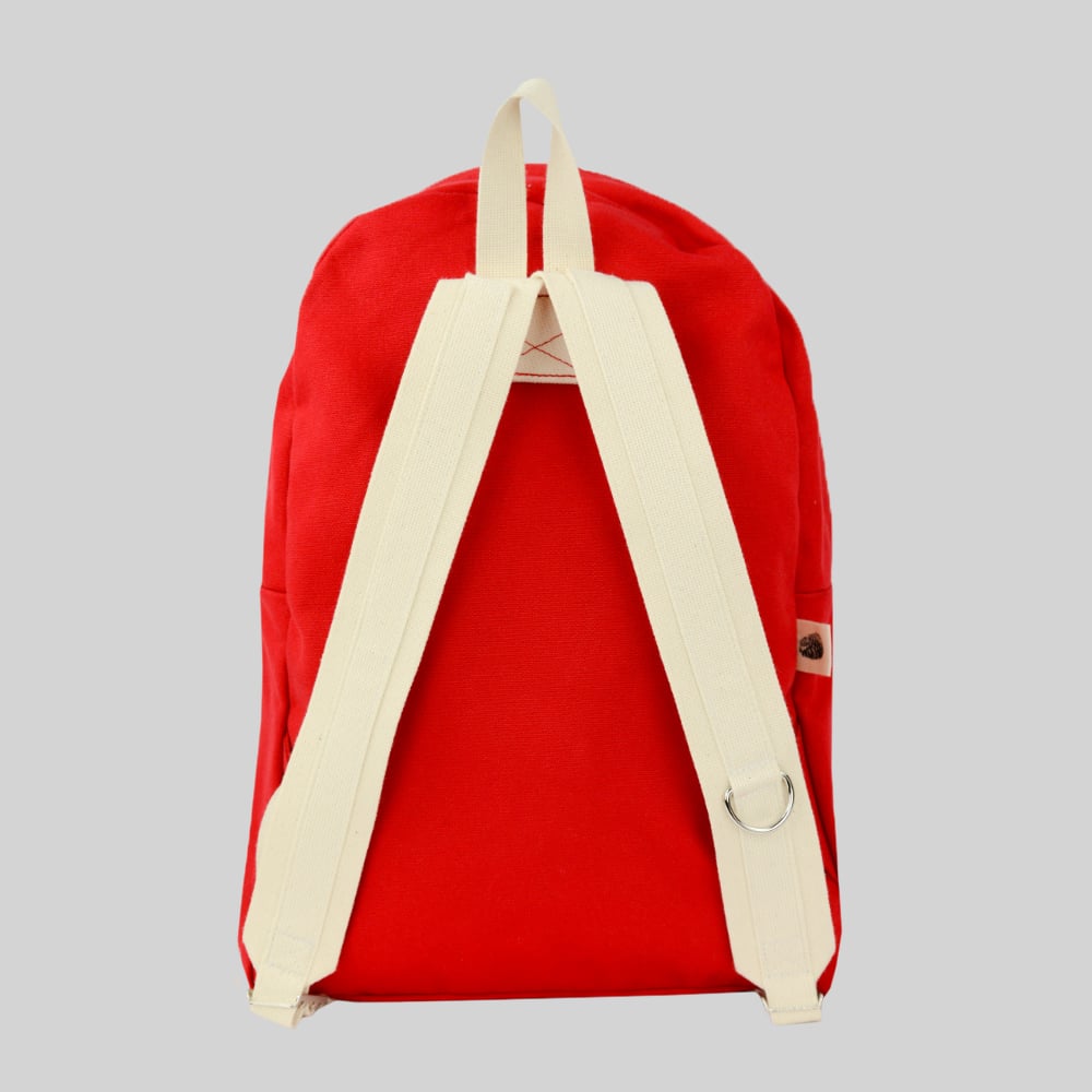 Simple Canvas Backpack - Red