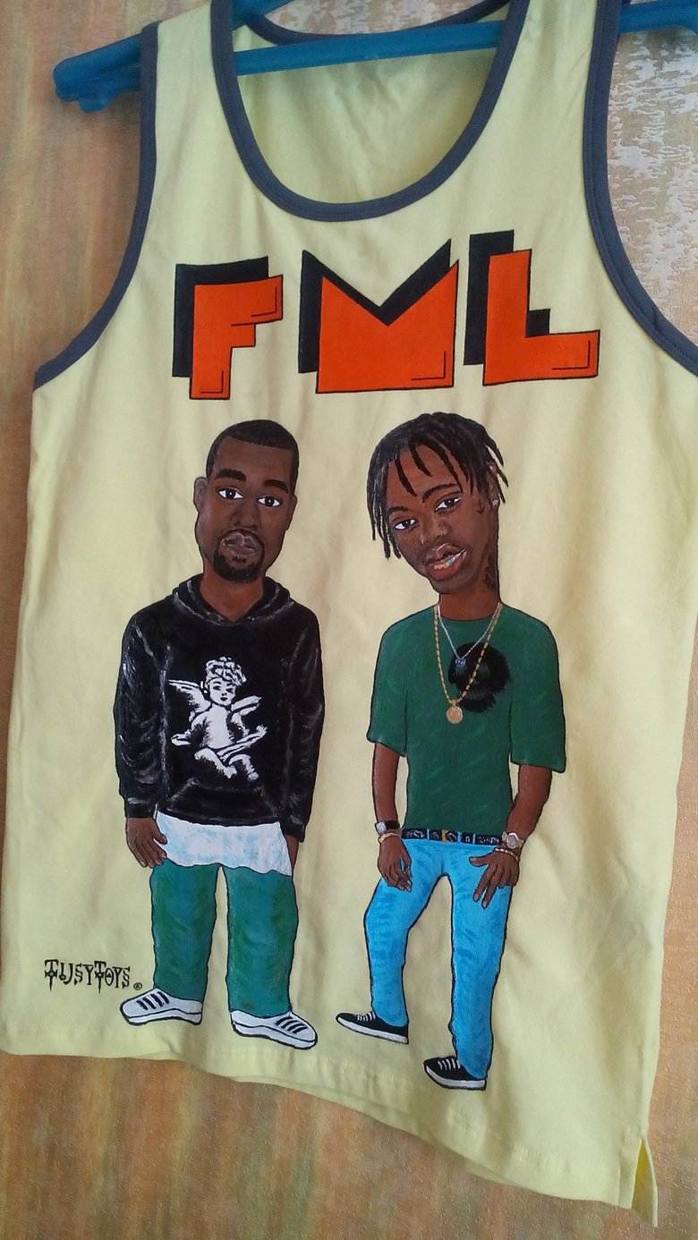 Image of TUSY TOYS Kanye West & Travis Scott shirt size "M"