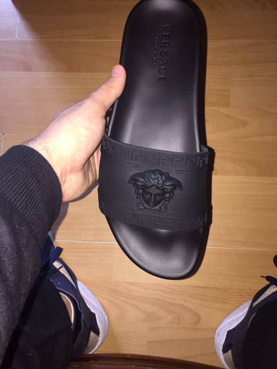 Image of Black Versace Slides/Sandals