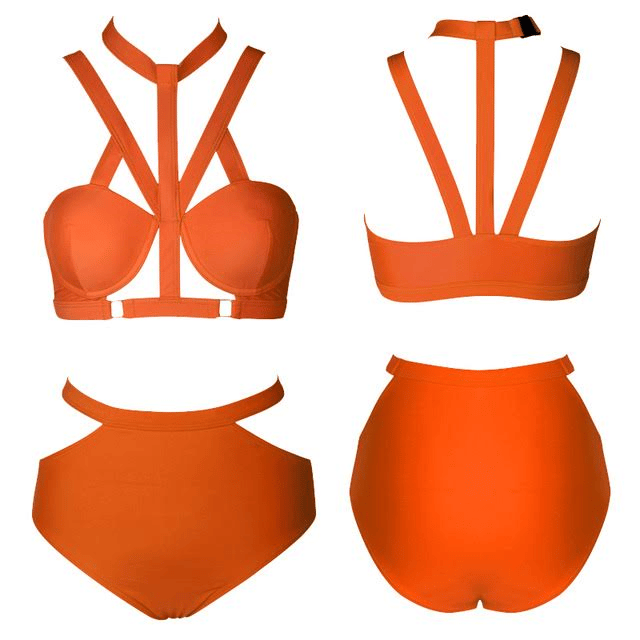 Image of AquaBliss "Strap Me In" Orange Bikini