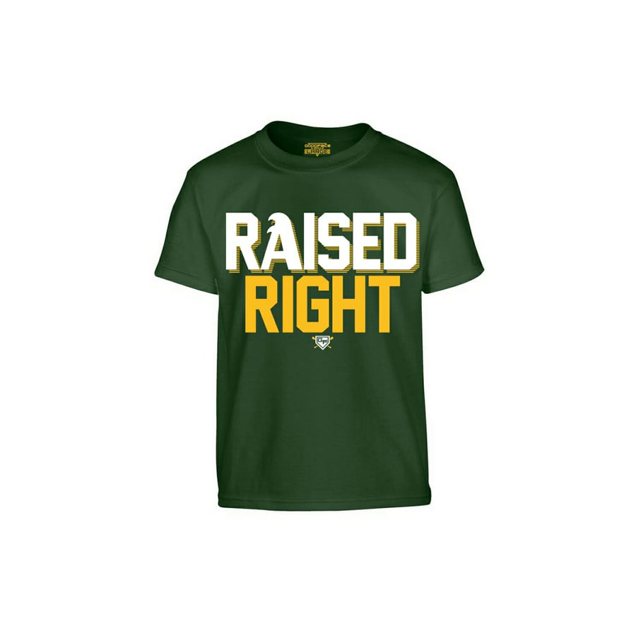 Image of Kids Green "RAised Right" Shirts