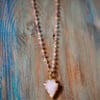 Rose quartz Arrow necklace + pink Amethyst rosary 