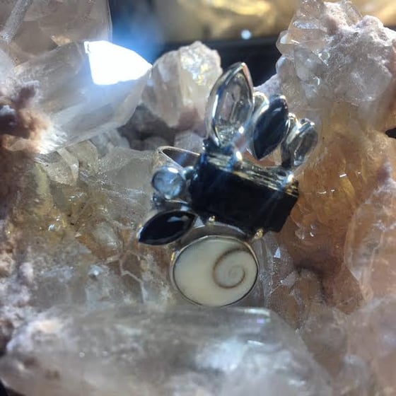 Image of Eye of Shiva, Raw Tourmaline, and Herkimer Diamonds 