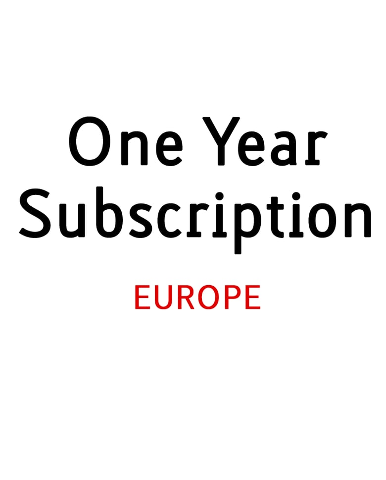 Image of 1 Year Print Subscription -  Europe