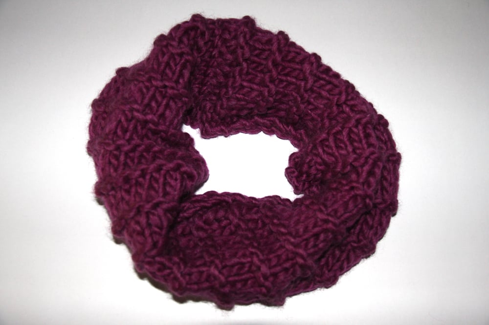 Image of Hand Knitted Purple Snood