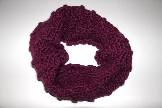 Image of Hand Knitted Purple Snood