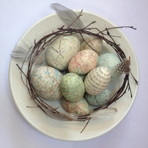 Image of Map Covered Eggs - pastel collections and individual eggs