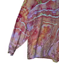 Image 3 of L Unisex Adult Soft Long Sleeve Tee in Warm Geode Ice Dye