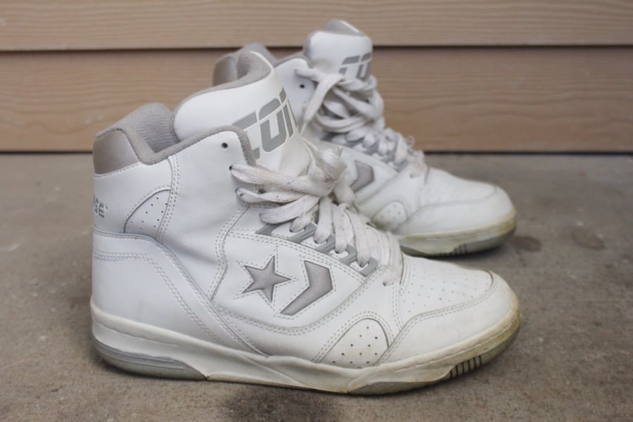 Image of Rare 1992 Vintage "CONVERSE CONS" - Official Shoe Of The NBA - High Top Basketball Sneakers Sz: 9 