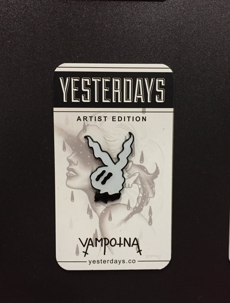 Image of Playboy ghost bunny pin