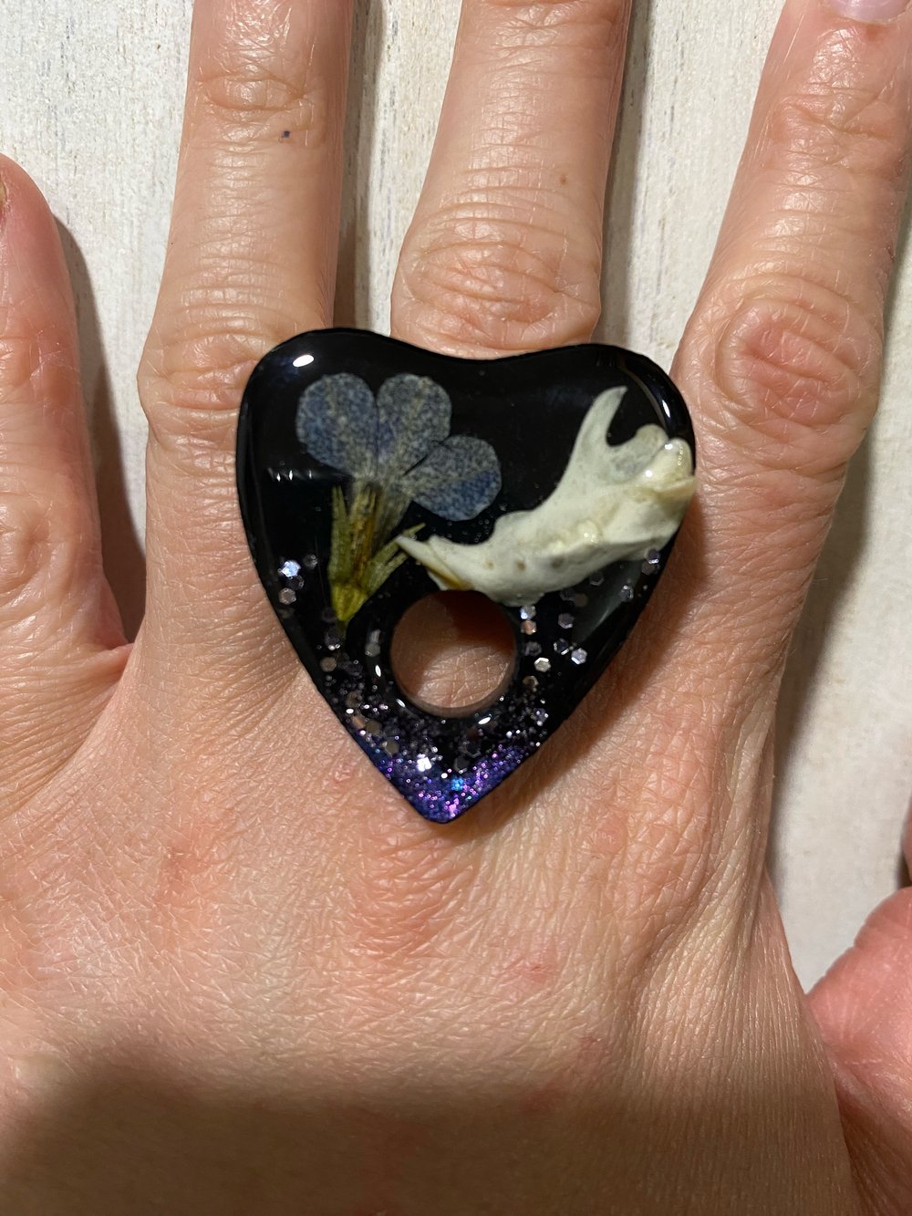 Rat Jawbone Ouija Planchette Ring