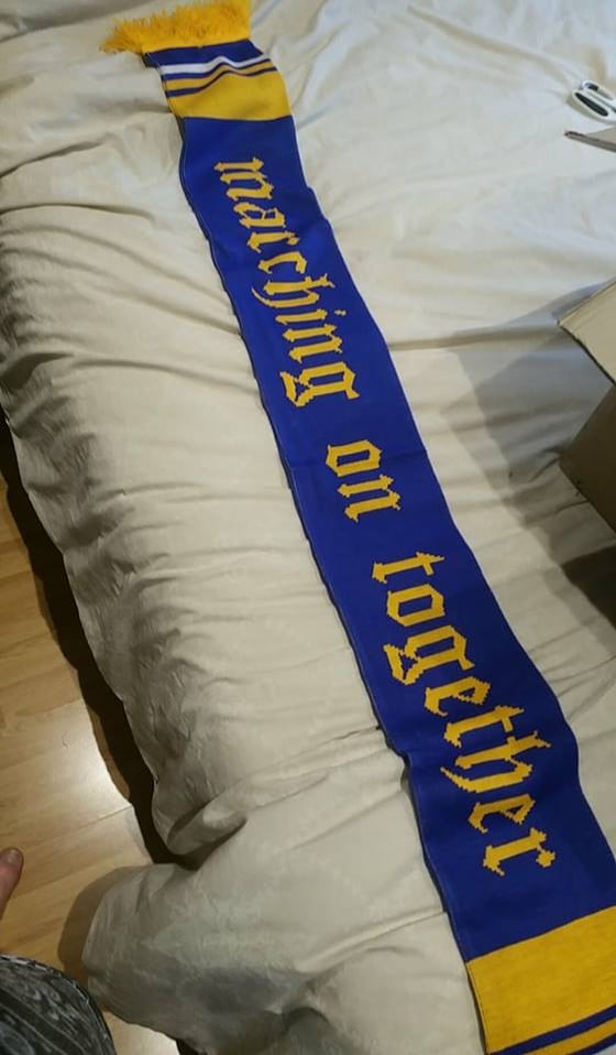 Image of All Leeds aren't we scarf / Marching on Together