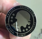Image of Silver Plated Clownsec Clown Army Badge Lapel Pin