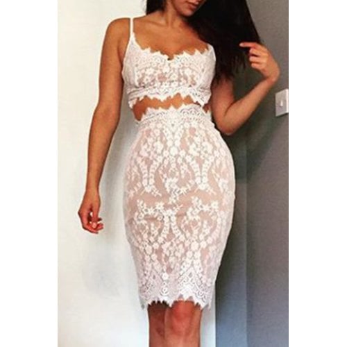 White lace skirt top bodycon