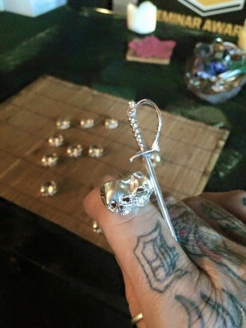 Image of Xxx Z' Double Skull Oh'Death Ring & Z' ARRRGGGGH Pirate Sword Pendant xxX